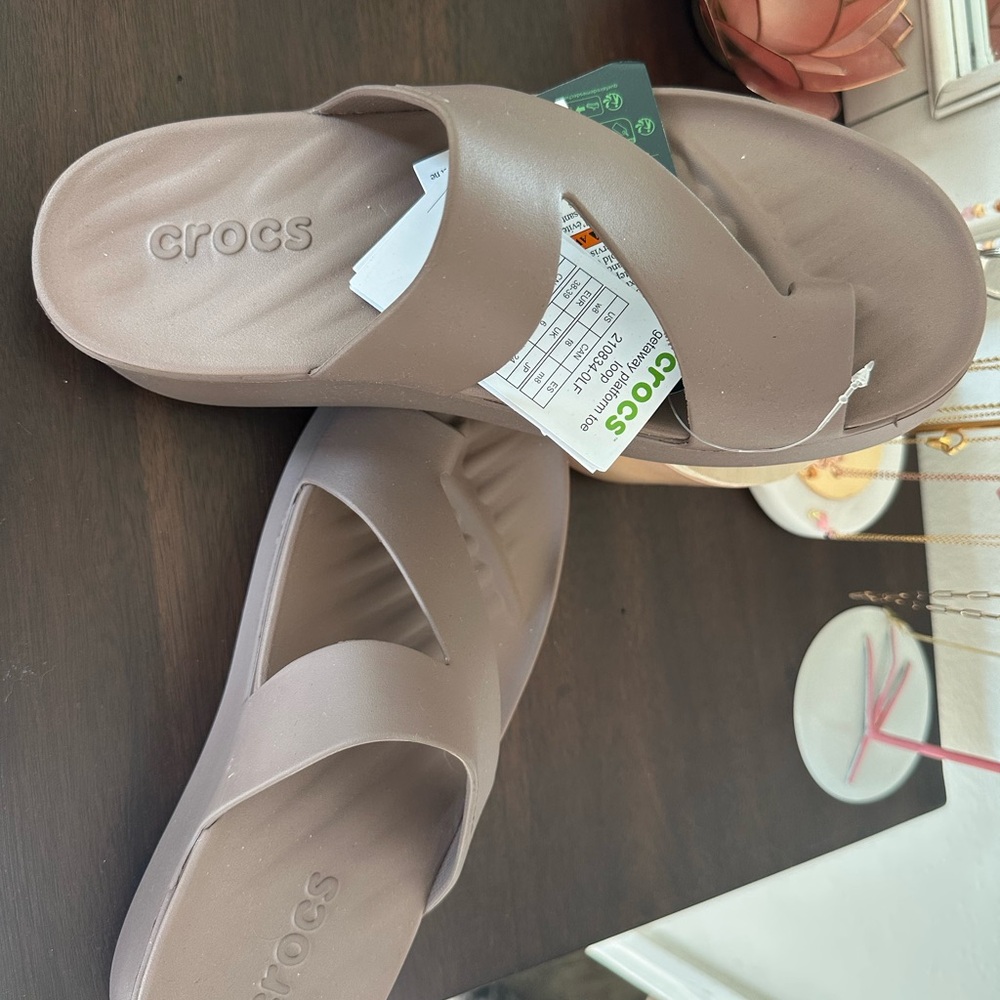 CROCS Women’s Taupe Slide Sandals